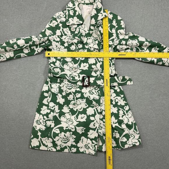 Merona Women's Medium Trench Raincoat Green - Picture 4 of 6